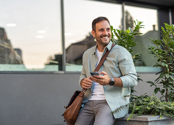 Working man with phone